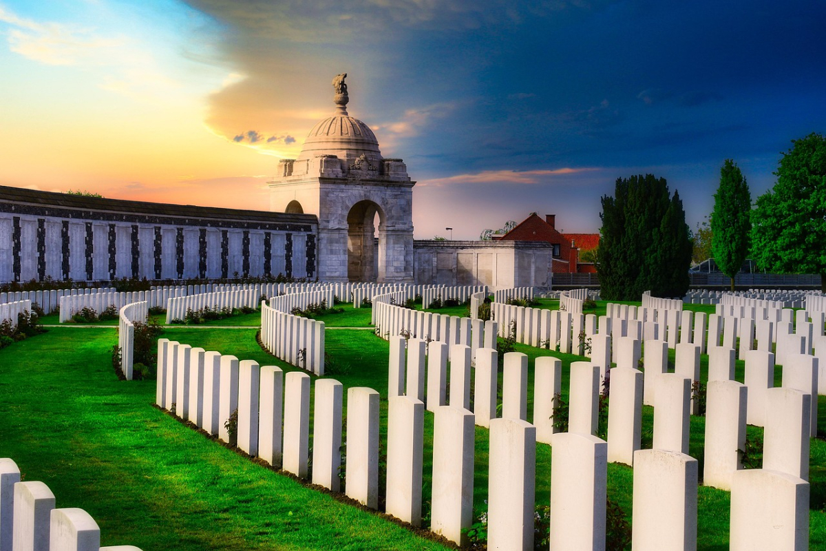 Rows of headstones